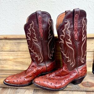 Vintage Black Jack Ostrich Leather Cowboy Boots Women’s 7.5